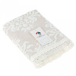 Полотенце махровое "Династия" 50х90см, хлопок 100%, ажурный кант, молочный (Китай)