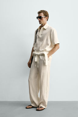 PANTAL?N RELAXED FIT 100% LINO / Crudo
