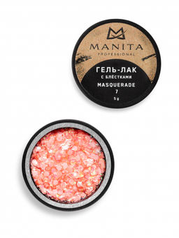 Manita Professional Гель-лак для ногтей с блёстками / Masquerade №07, 5 г