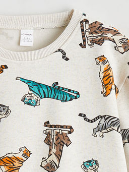 Kaplan Bask?l? Erkek ?ocuk Sweatshirt