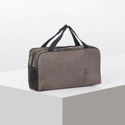 Косметичка-сумка на молнии, с сеткой, принтом Пиксели, коричневая - Simaland фото 4