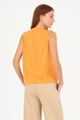 U. S. Polo Assn Женская оранжевая футболка без рукавов с v-образным вырезом - U.s. polo assn фото 5