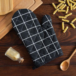 Варежка Доляна Клетка цв.черный 26*16 см, 100% п/э