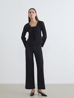 Beli Lastikli Dokulu Geni? Pa?a Kad?n Pantolon