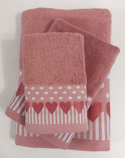 Махровое полотенце Мелодия-брусника 35*75 см. хлопок 100%