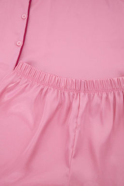 Pembe Biye ve Kalp Detayl_ Saten Dokuma Pijama Tak_m_ THMSS26PT00233 - Trendyolmilla фото 8