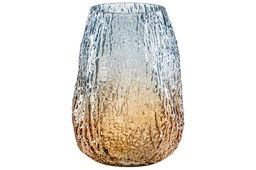 Ваза 15*15*20 см 2,2 л, бежево-голубая, стекло