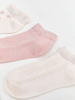 ?i?ekli K?z Bebek Patik ?orap 5li