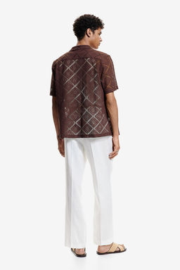 Camisa resort efecto crochet Regular Fit - H&m фото 3