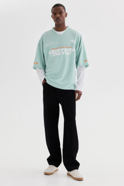 Camiseta estampada de malla Oversized Fit - H&m фото 5