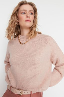 Pudra Genis Kal?p Yumusak Dokulu Basic Triko Kazak TWOAW23KZ00185