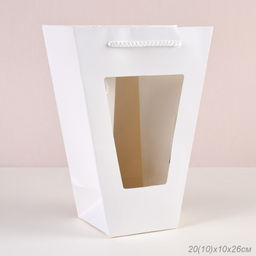 Цена за 10 шт. Пакет подарочный с окном 26х20х10х10 / 904-60 /уп 10/300/