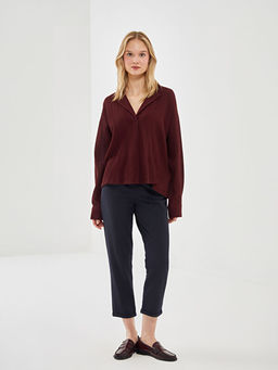 G?mlek Yaka Gofre Kad?n Bluz