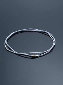 Цена за 2 шт. Шнурок гайтан 60 см d=2 мм, цвет серебряный, винтовой замок серебро