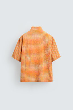 CAMISA RELAXED FIT ESTRUCTURA CUADROS / Naranjas - Zara фото 8