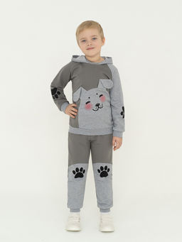 Костюм детский серыймеланж собака