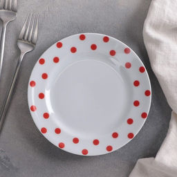 Ф_Тарелка 175 мм мелкя ф.653, Идиллия "Горошек" красный арт. ДБ_9С2021Ф34 ДОБРУШСКИЙ
