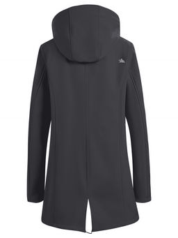 Парка спортивная женская с капюшоном softshell черного цвета 9568Ch