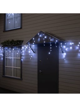 Гирлянда «Бахрома» 25 × 0.7 м, IP44, УМС, белая нить, 450 LED, свечение белое, 220 В