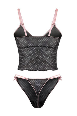 TRENDYOLMILLA Siyah Tul Puantiyeli Kurdele/Fiyonk Detayl? Kaps?z Orme Ic Camas?r? Tak?m? THMSS25CC00026  фото 6