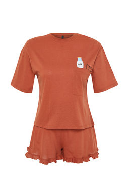 Trendyolmilla Pembe F?rf?rl? Bask?l? Sortlu Orme Pijama Tak?m? THMSS22PT0422  фото 35