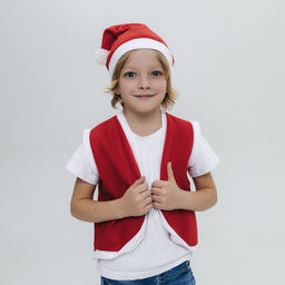 Карнавальный костюм «Новогодний гном» жилетка и колпак, рост 98-110 см