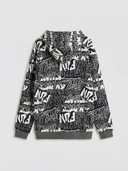 Kap??onlu New York Bask?l? Erkek ?ocuk Sweatshirt