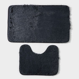 Набор ковриков для ванной и туалета Доляна Пушистик, 2 шт, 40?50, 50?80 см, цвет серый