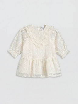 Bebe Yaka Dantelli K?z Bebek Elbise