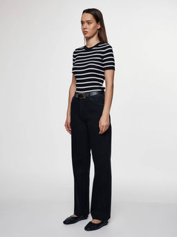 CONTE CON-621 Джинсы прямого кроя из eco-friendly денима с необработанным краем washed black