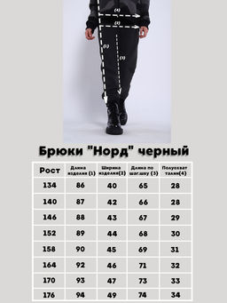Брюки утепленные флис Норд черный - Ладошки фото 13