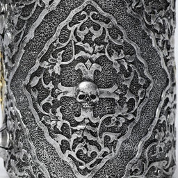 Кружка средневековая «Череп с мечом. Хэллоуин», 400 мл, 14×9×11 см, нержавеющая сталь, серебристая