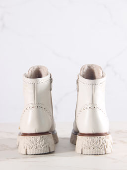 Ботинки 319.PODYUM141w.Вакса белая/шерсть