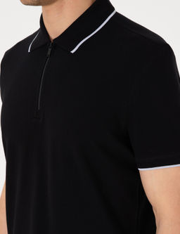 Siyah Slim Fit Polo Yaka Ti__rt - Pierre cardin фото 7