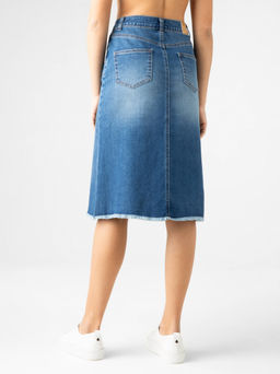 CONTE Джинсовая юбка-midi А-силуэта CON-356 mid blue