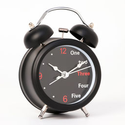 Будильник «One, two», дискретный ход, d=6.5 см, 12×8 см, от батарейки АА, чёрные