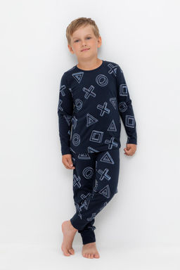 К 1561/индиго,объемные фигуры пижама дет