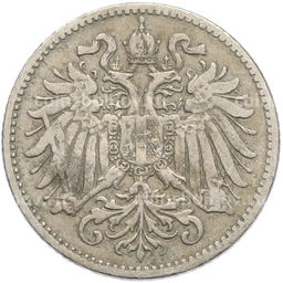 Монета 10 геллеров 1893 года Австрия