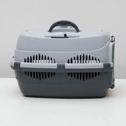 Переноска для животных до 9 кг Пижон, металлическая дверь, 43 х 29 х 27,5 см, серая  фото 2