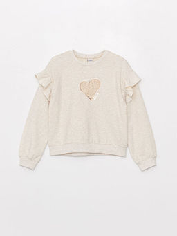 Bisiklet Yaka Bask?l? Uzun Kollu K?z ?ocuk Sweatshirt ve Tayt - Waikiki фото 2