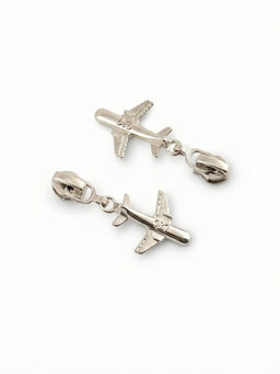 Цена за 2 шт. Бегунок для молнии «Спираль», №3, «Самолёт», 10 шт., цвет никель