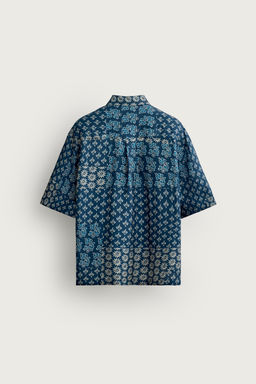 CAMISA RELAXED FIT ESTAMPADO PATCHWORK / Azul tinta - Zara фото 9