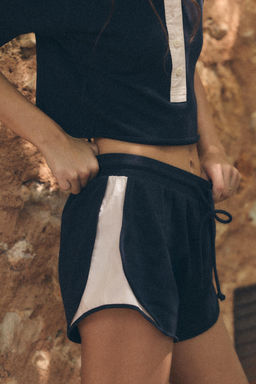 SHORT TEJIDO COMBINADO / Azul / Blanco - Zara фото 3