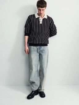 Джемпер с отложным воротником в полоску / Zarina  фото 2