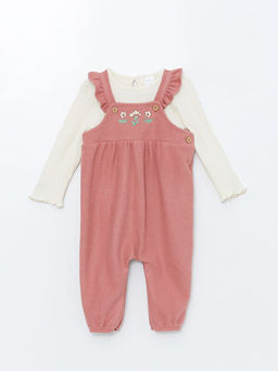 Nak??l? K?z Bebek Salopet ve Bluz 2li Tak?m