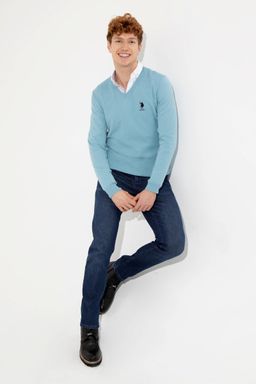 U. S. Polo Assn / Мужской синий базовый свитер - U.s. polo assn фото 4