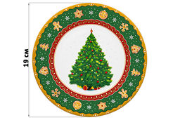 Набор тарелок для десертов 2 пр. 19*19*2 см Новогодняя елка зеленый узор NEW BONE CHINA - Elan gallery фото 10