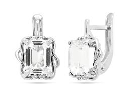 Серьги из серебра горный хрусталь, СПН02205
