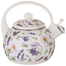 ЧАЙНИК AGNESS ЭМАЛИРОВАННЫЙ СО СВИСТКОМ СЕРИЯ FLOWER STORY, 2,2 Л  фото 3