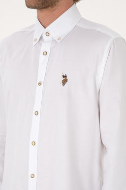 Рубашка U.S. Polo Assn Basic белая из хлопка